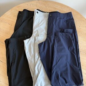 Three Pairs of Banana Republic BR Sport Men's Joggers in Black, Grey, and Navy